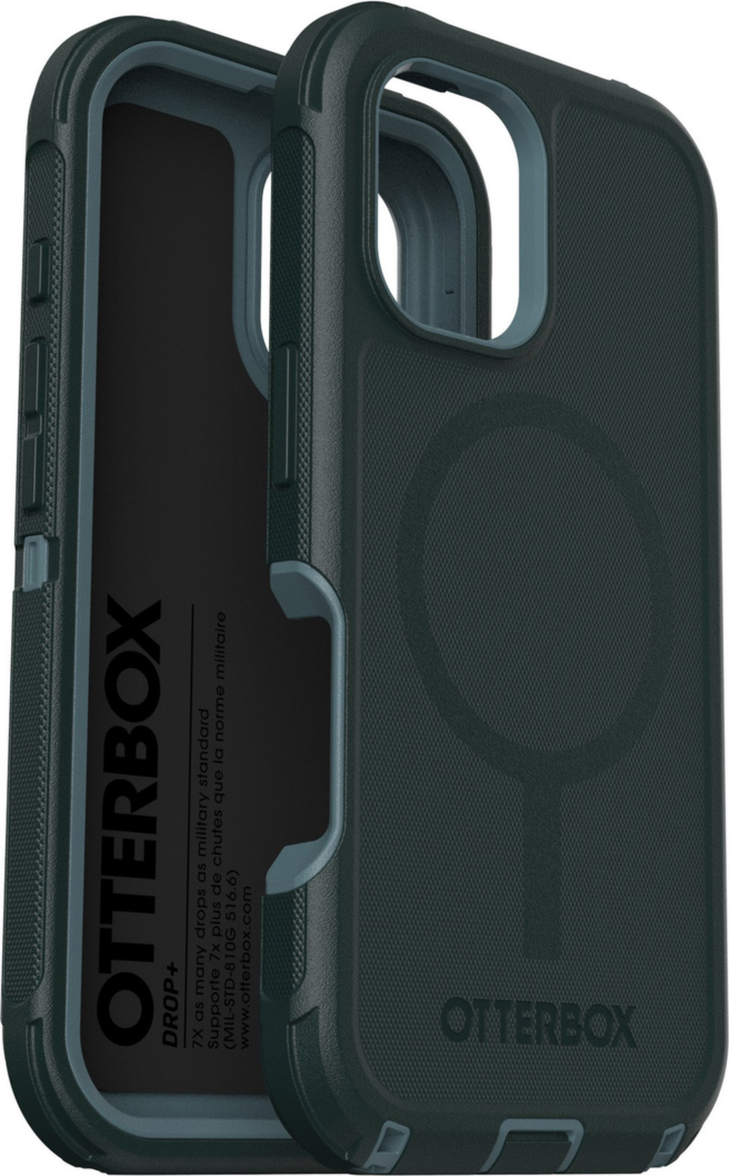 The OtterBox Defender Series Pro with MagSafe is the toughest case providing rugged protection against harsh drops. Equipped with MagSafe magnets and non-slip texturing.