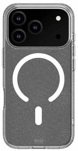 Blu Element - Boîtier MagSafe robuste DropZone transparent pailleté pour iPhone 17 Pro