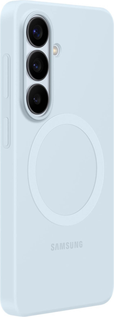 The Samsung Silicone Magnet Case offers a comfortable grip with a silky-smooth finish and a built-in magnet for seamless compatibility with magnetic charging and accessories.