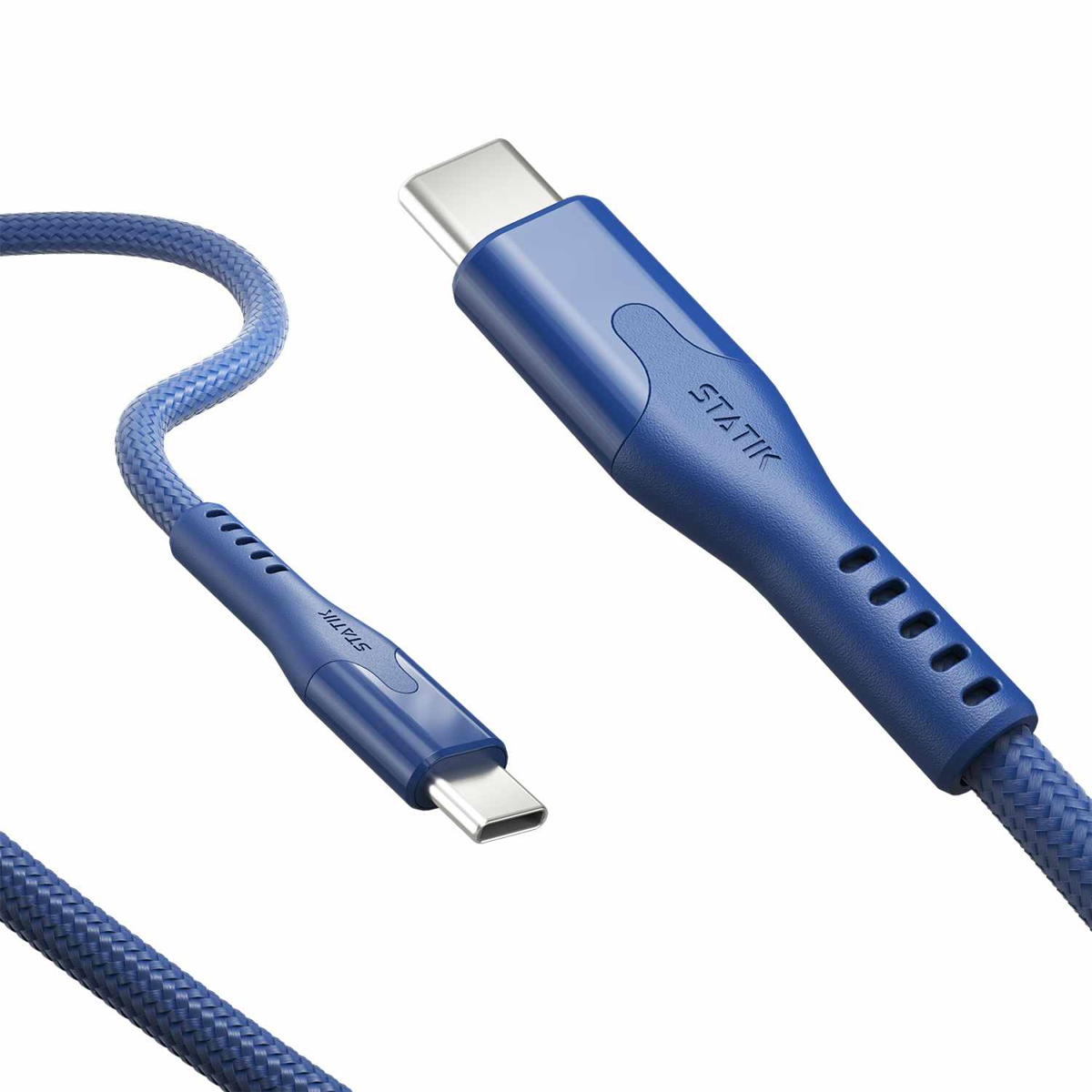 Statik - MagStack Pro Charge/Sync Câble magnétique USB-C vers USB-C de 3,3 pi Bleu marine