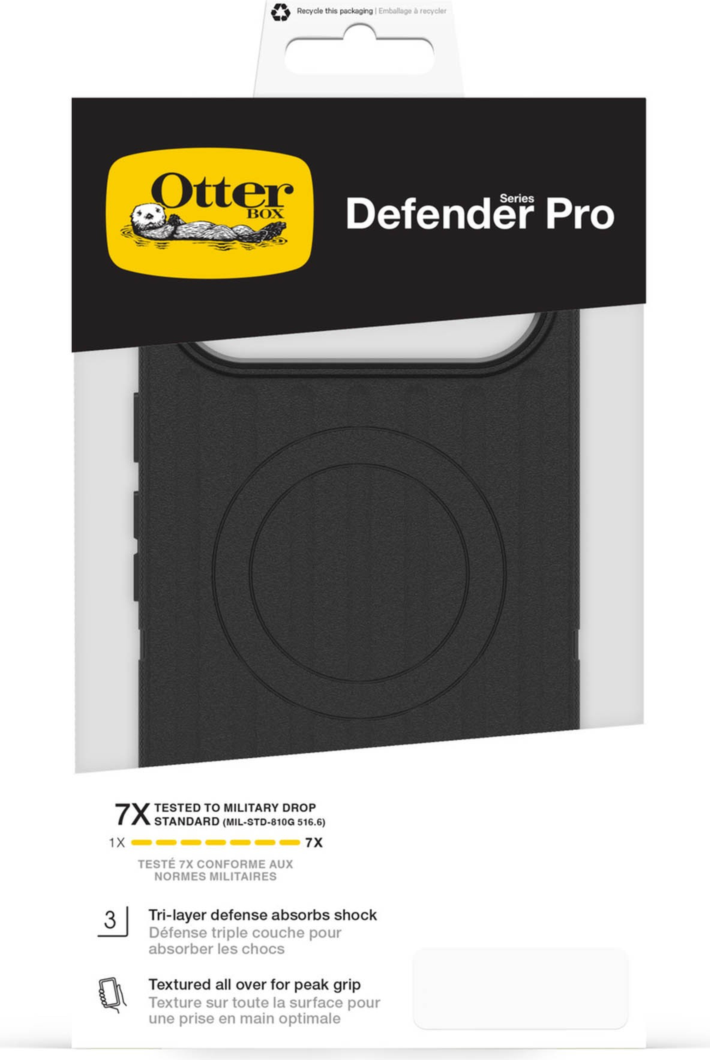 The OtterBox Defender Series Pro is the toughest case providing rugged protection against harsh drops. Equipped with magnets and non-slip texturing.