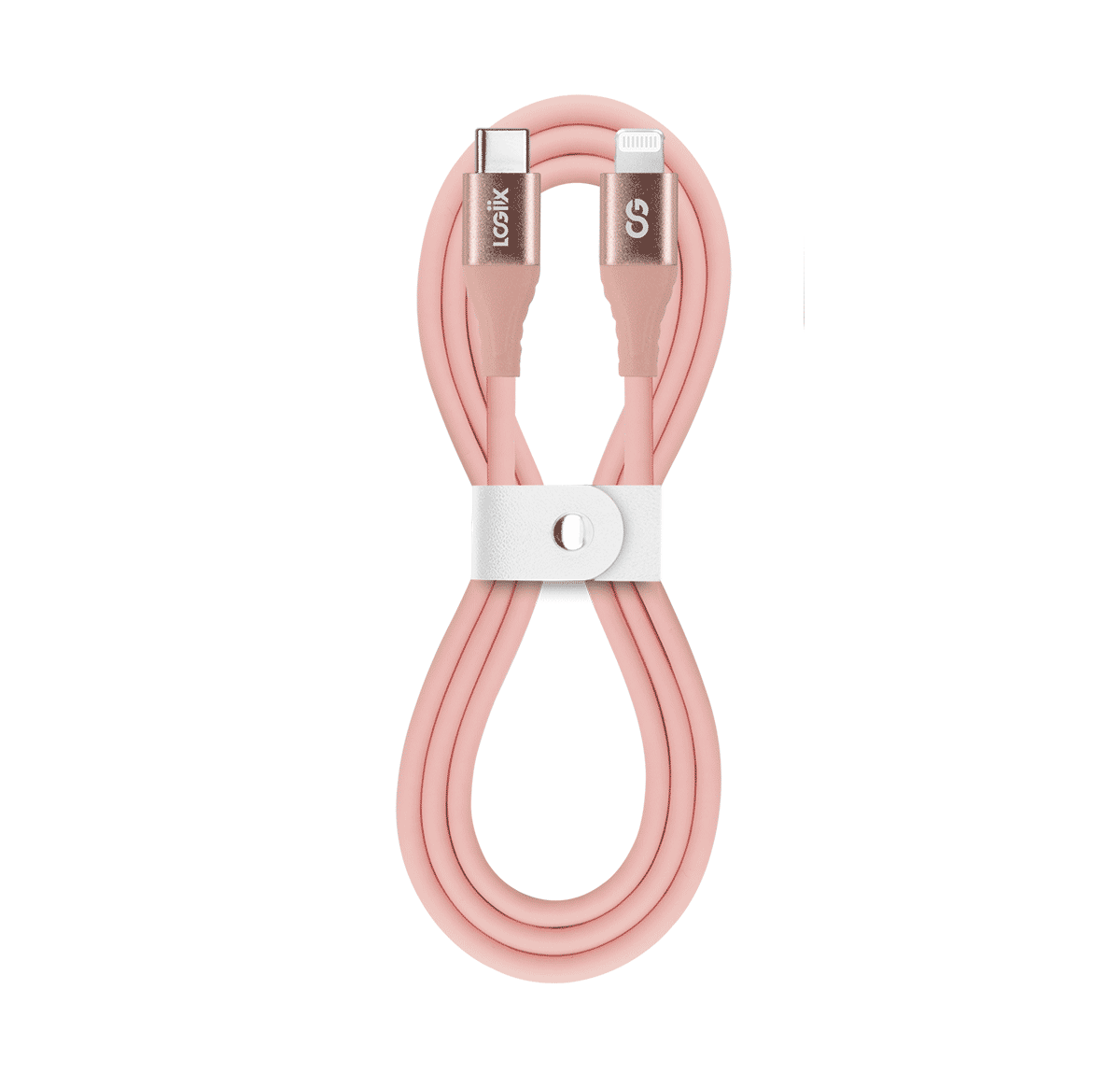 LOGiiX Vibrance Silicone Cable USB-C to Lightning - Blush