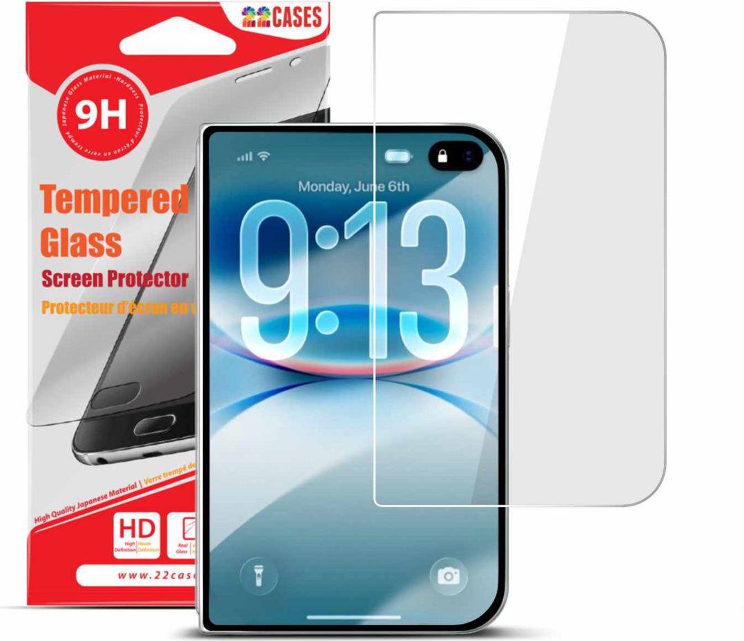 22 Cases - Tempered Glass Screen Protector (Outside Screen) for iPhone Duo clear