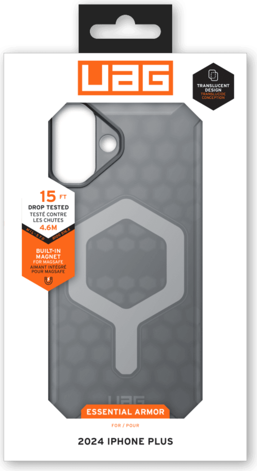 Get uncompromised defense with UAG Essential Armor – a one-piece TPU case that features an ultra-thin design, 15 ft drop protection and is compatible with MagSafe charging.