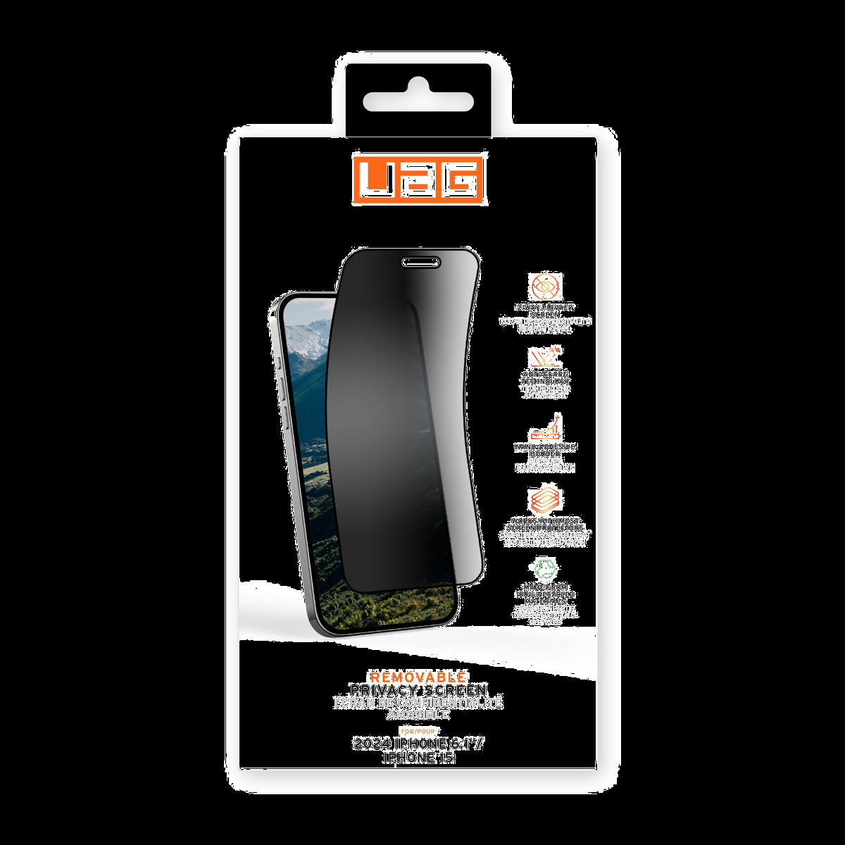 The UAG Removable Eco Privacy Screen is a premium two-way privacy solution to be used on top of an existing screen protector.