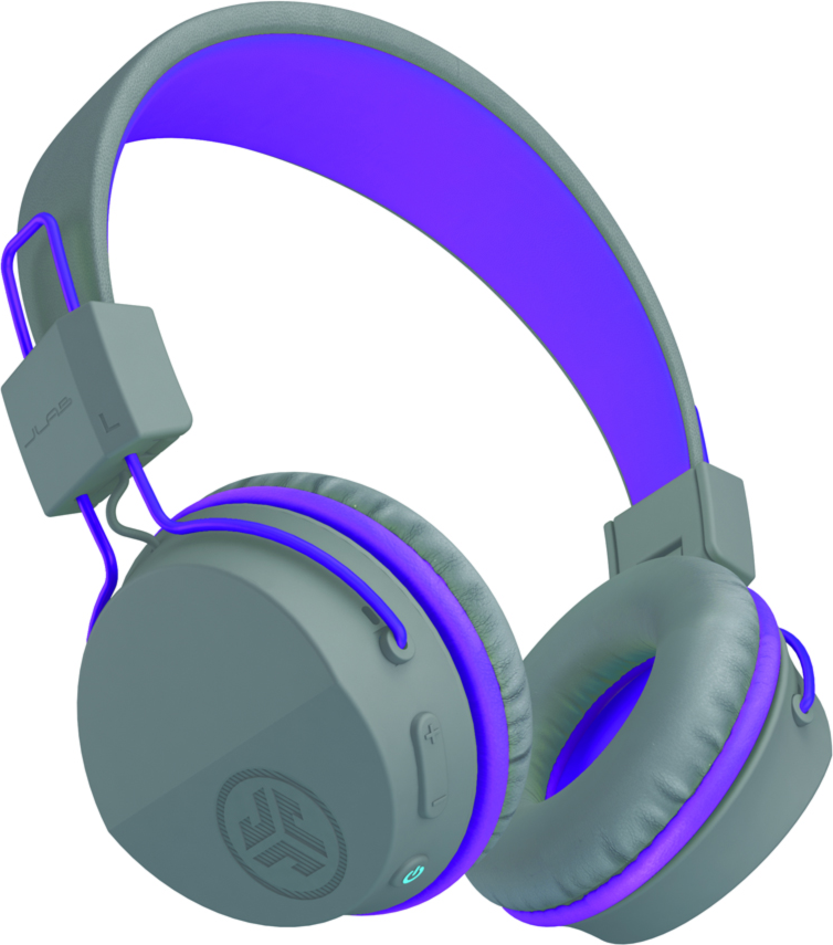 JLab Audio - 4 JBuddies Studio Wireless Headphone - Grey/Purple