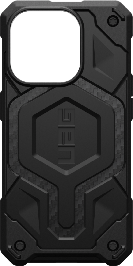 Étui Monarch Pro compatible avec MagSafe de UAG - iPhone 15 Pro, noir (Carbon Fiber)
