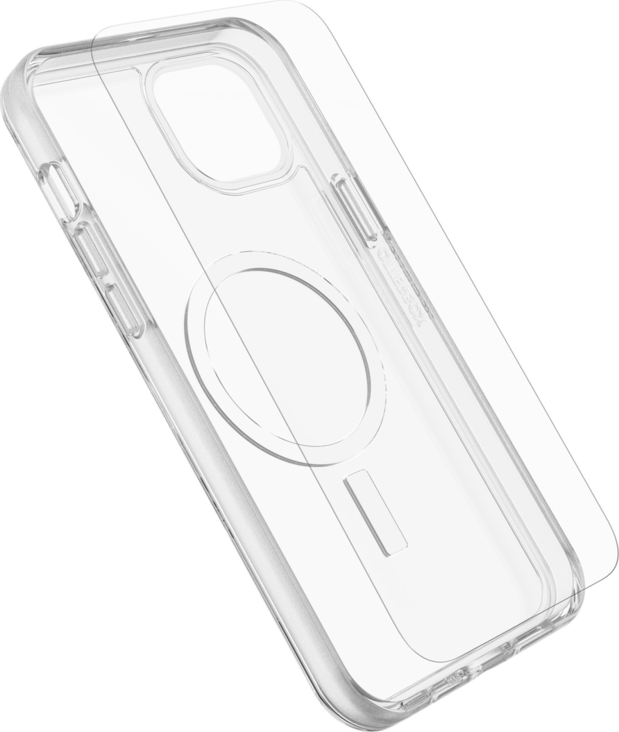 OtterBox’s Protection + Power Kit offers 360° protection and power in one bundle. It includes a Symmetry Series Clear case with MagSafe, a Glass Screen Protector, and a high-performance 30W Wall Charger.