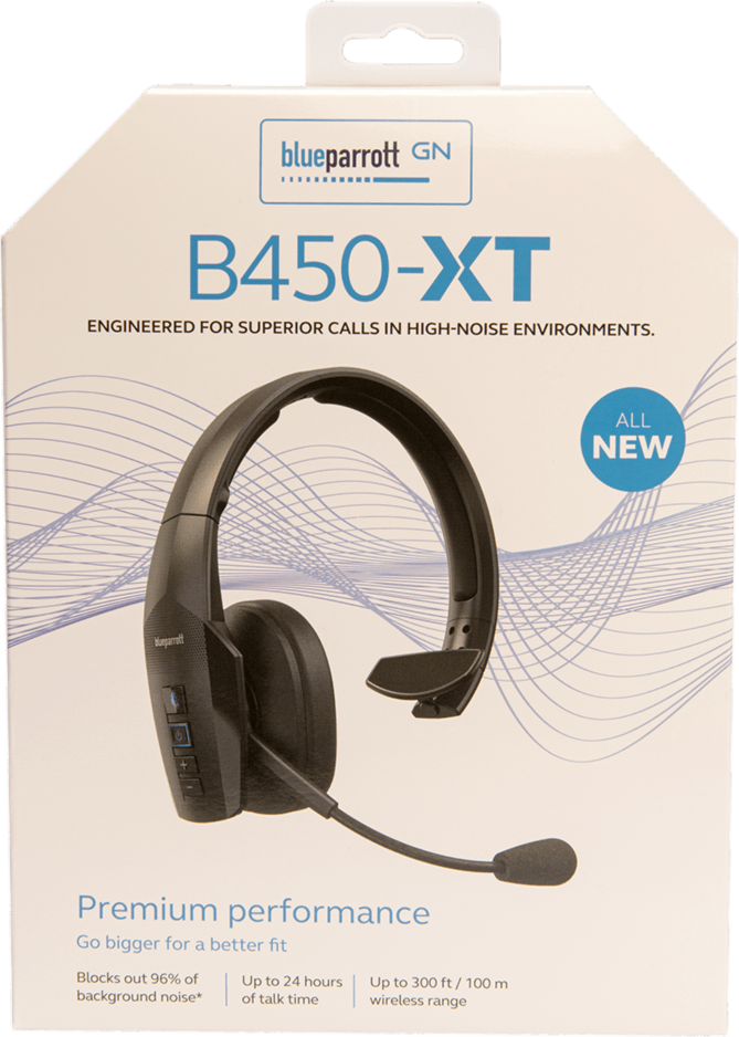 <p>Superior sound meets premium comfort with the BlueParrot B450-XT Bluetooth Headset with IP54-rated protection and up to 24 hrs of talk time.</p>