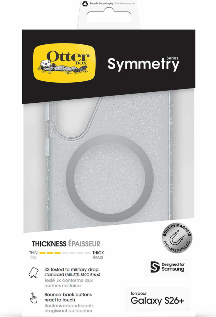 OtterBox - Coque magnétique transparente Symmetry pour Samsung Galaxy S26 Plus - Stardust 4.0