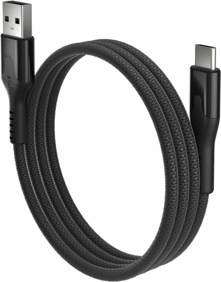 Statik - MagStack Charge/Sync Cable USB-A to USB-C 4ft Black