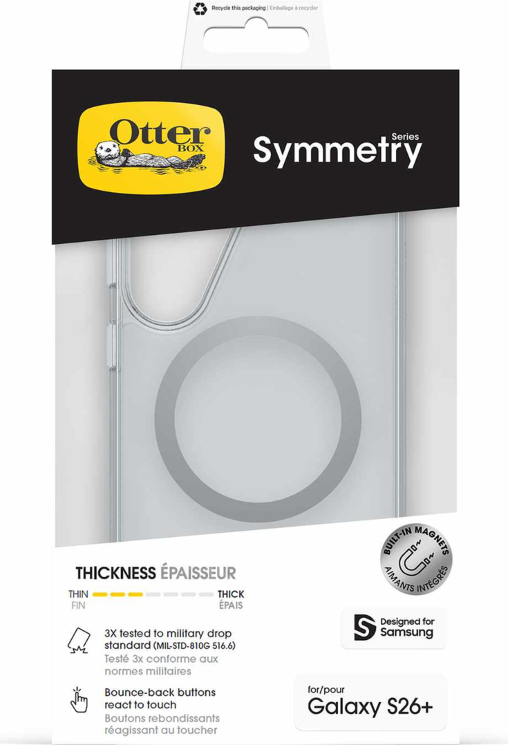OtterBox 77000005 Étui Symmetry Clear avec Magnets Clear pour Samsung Galaxy S26+ en Emballage en Vrac