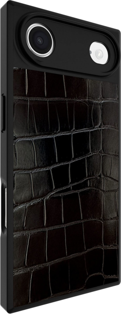 iPhone Air FLAUNT Square Faux Leather MagSafe Case - Black Crocodile