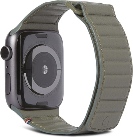 Decoded - Apple Watch 42/44/45mm Leather Magnetic Traction Strap - Olive