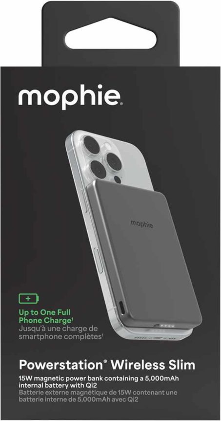 Mophie’s Qi2-certified and Magsafe-compatible Powerstation Wireless Slim contains a 5,000mAh internal battery and comes with a 15W magnetic charging surface and a 20W USB-C PD port.