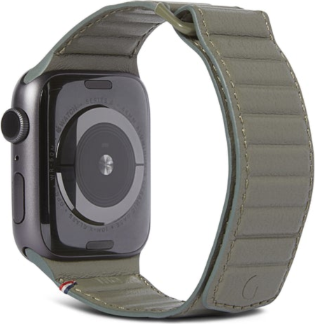 Decoded - Apple Watch 38/40/41mm Leather Magnetic Traction Strap - Olive