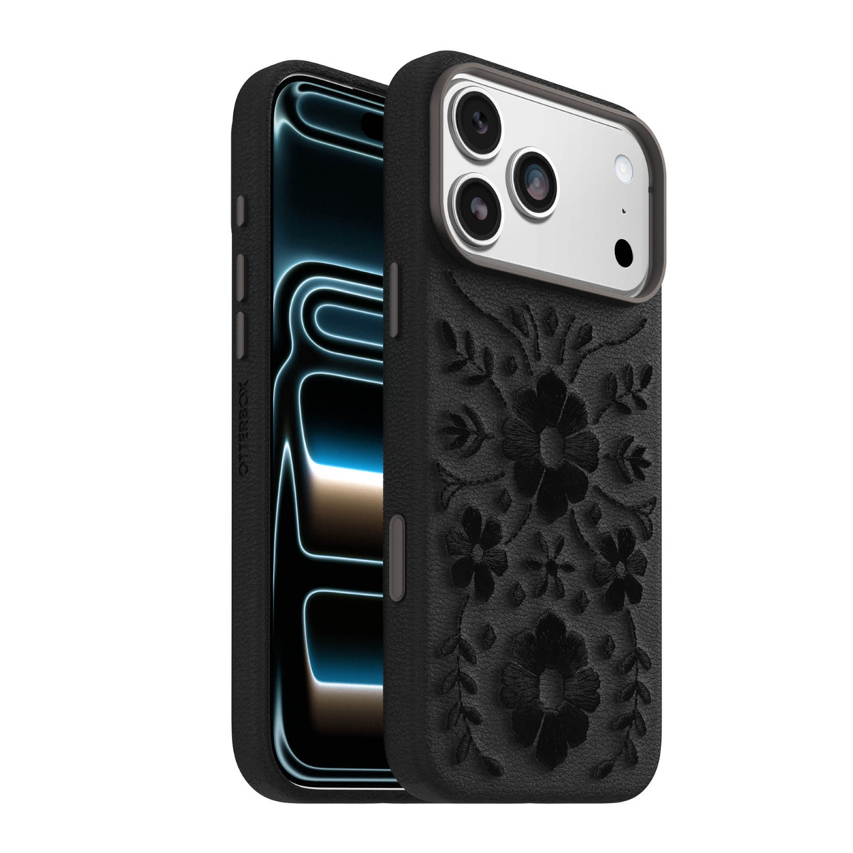 iPhone 18 Pro Max/17 Pro Max Otterbox Symmetry Cactus Leather Embroidery MagSafe Case - Ink Blossom