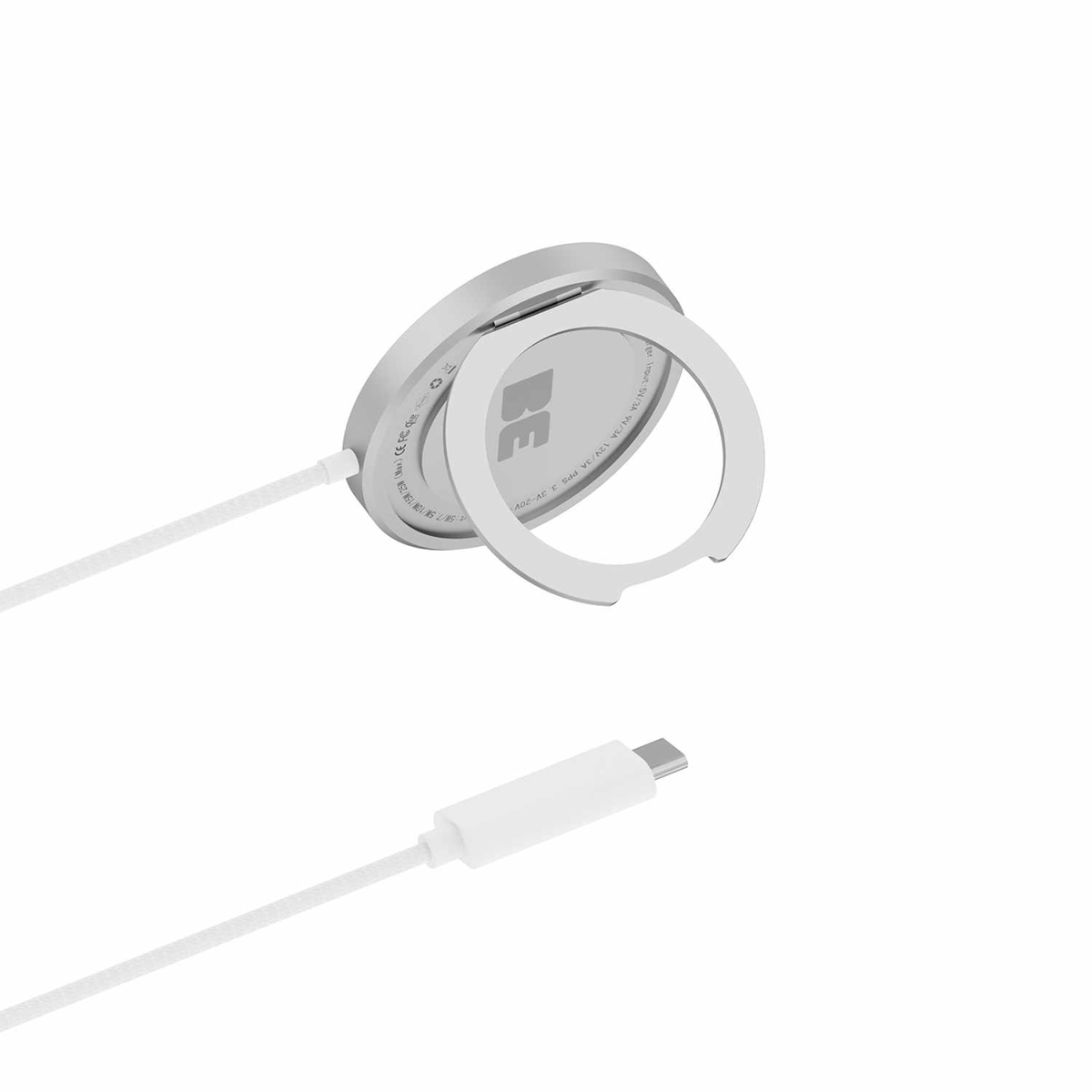 Blu Element - Chargeur sans fil PowerPuck25 avec support blanc