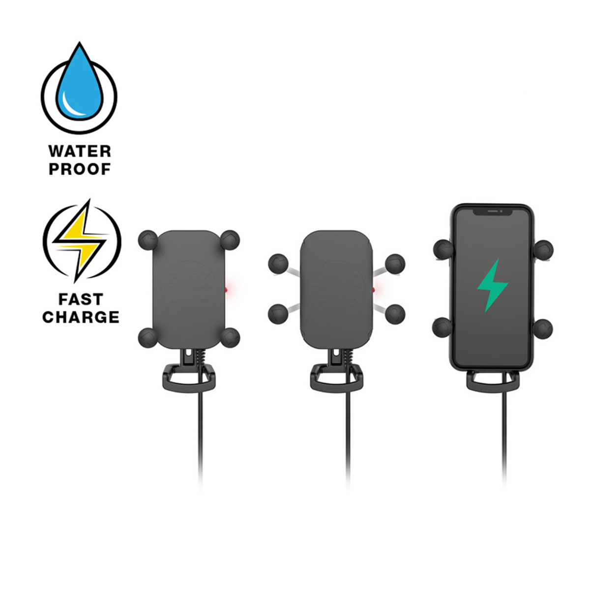 RAM Waterproof Tough-Charge Wireless Charger with X-Grip Technology clear
