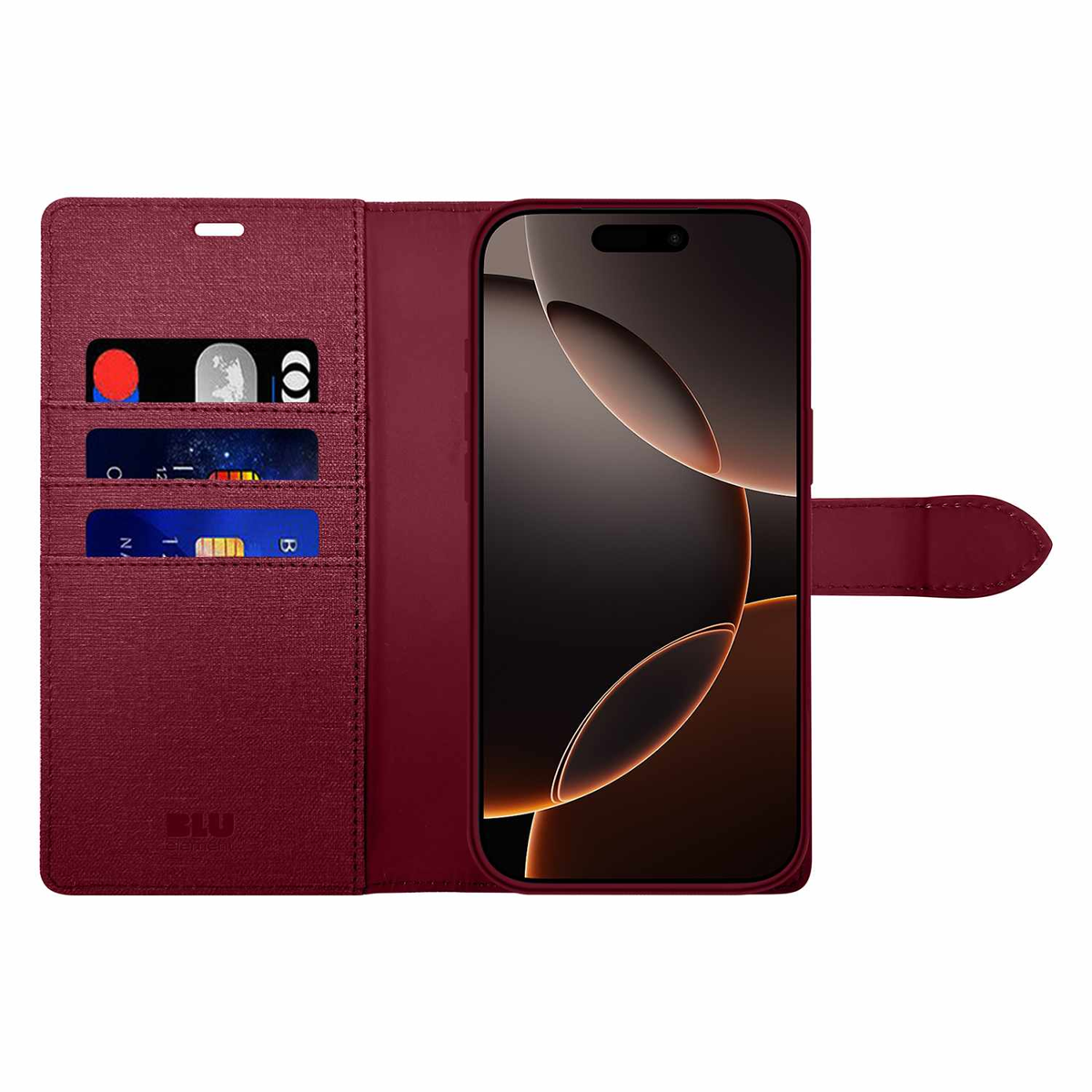 Blu Element - Folio 2-in-1 Case Burgundy for iPhone 18 Pro/17 Pro