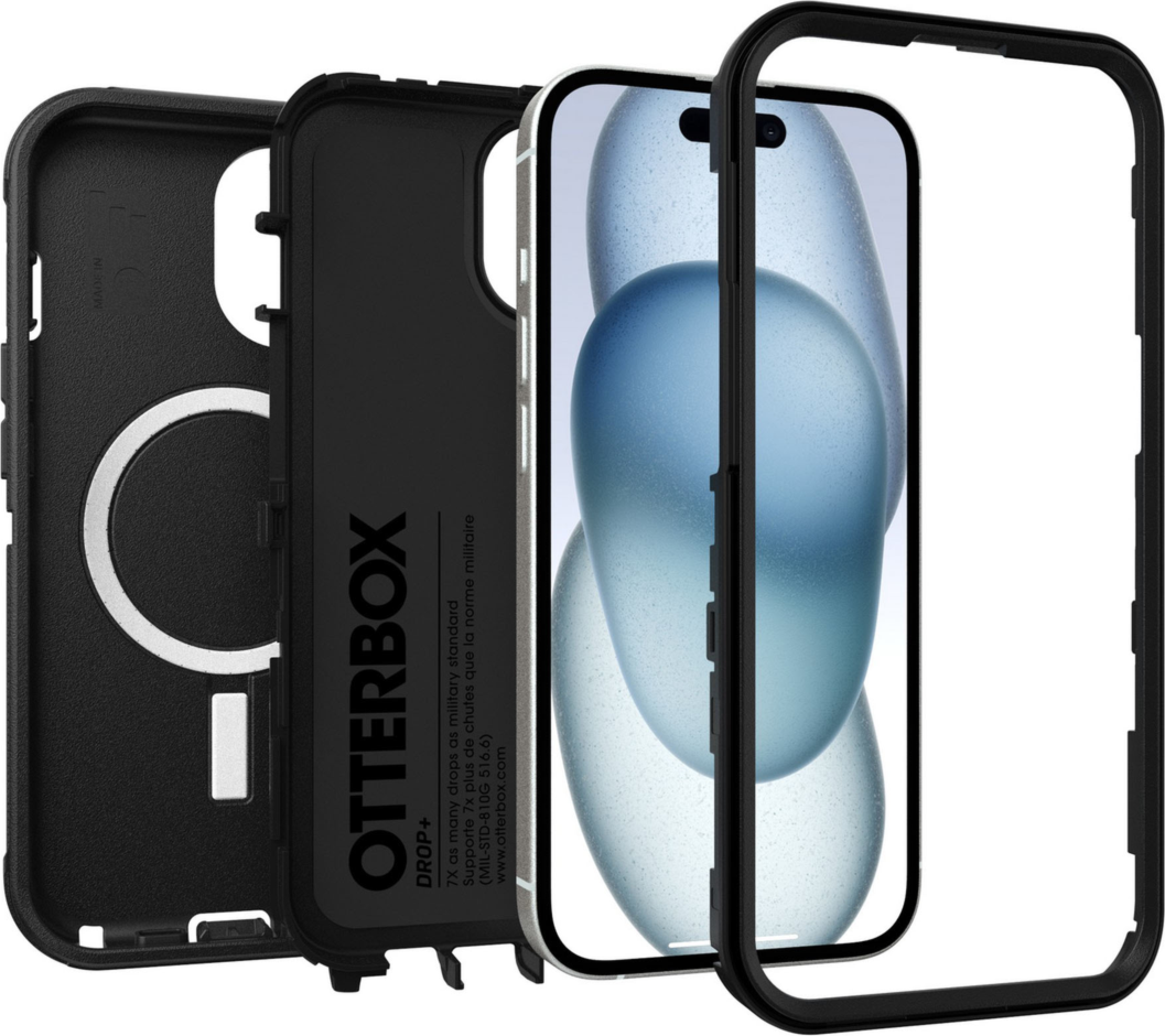 Coque Defender MagSafe noire pour iPhone 15/14/13