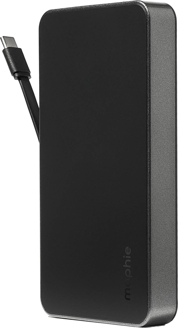 Mophie 10,000 mAh Powerstation Plus w/USB-C Cable + AC Plug - Black