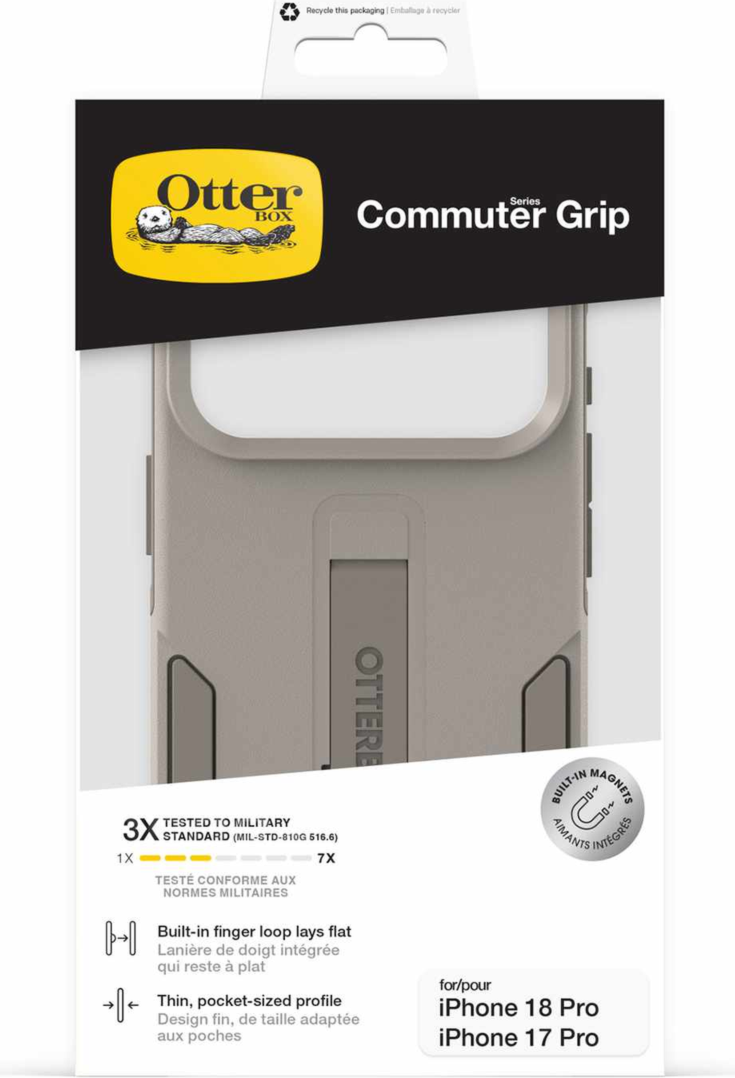 OtterBox - Commuter Grip MagSafe Case Grey Comfort for iPhone 18 Pro/17 Pro