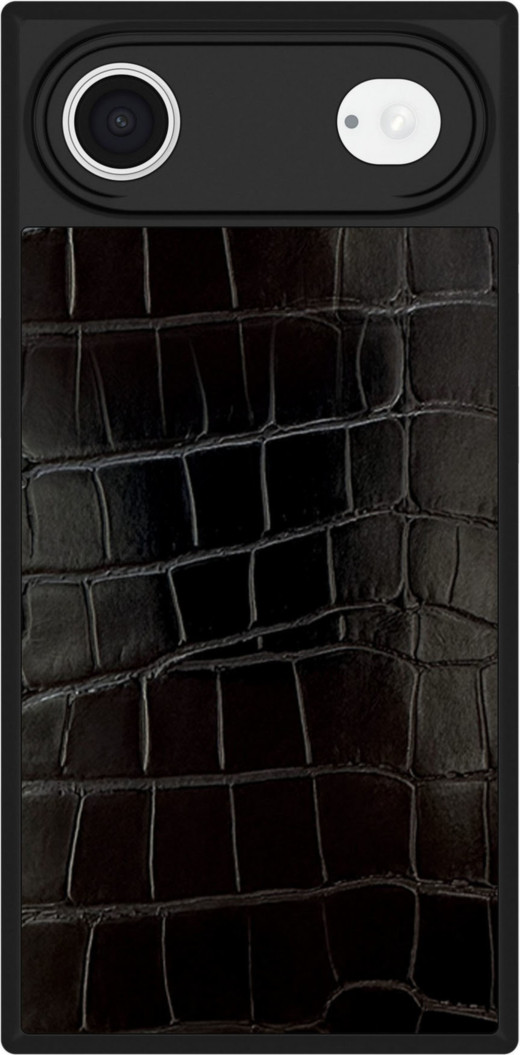 Coque FLAUNT Square en faux cuir MagSafe pour iPhone Air - Croco noir