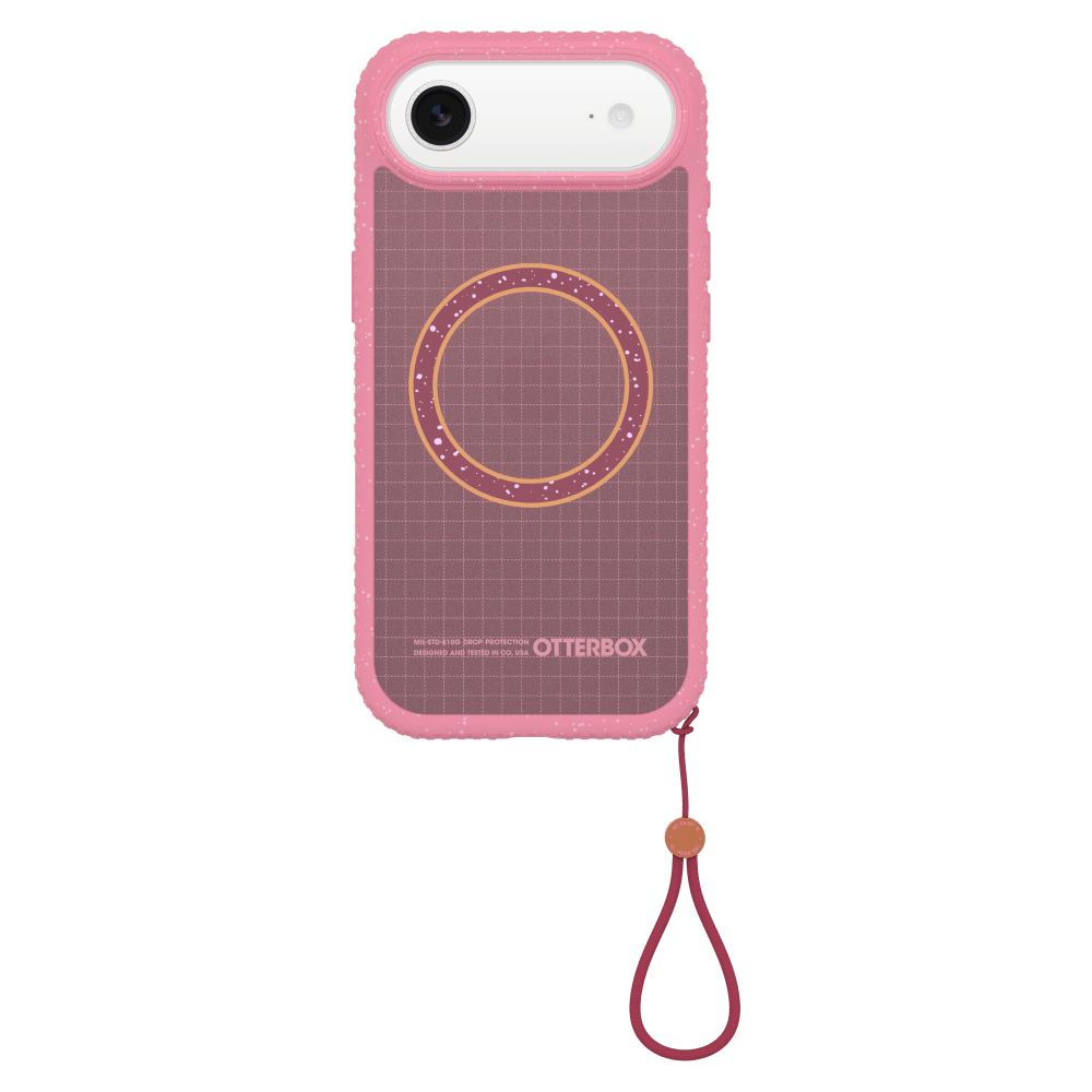 The OtterBox Sole Series features a grippy, high-ridge tread and unique ombré fabric back for secure style. It offers MagSafe compatibility and a removable lanyard loop.