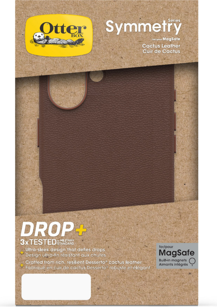 OtterBox - Symmetry Cactus Leather MagSafe Case for Apple iPhone 16 - Rich Adobe