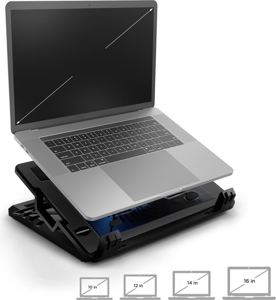 HyperGear - Support de refroidissement pour ordinateur portable UpRite Air - Noir