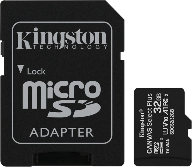 <p>Kingston’s Canvas Select Plus 32GB microSD is compatible with Android devices and designed with A1-rated performance.</p>