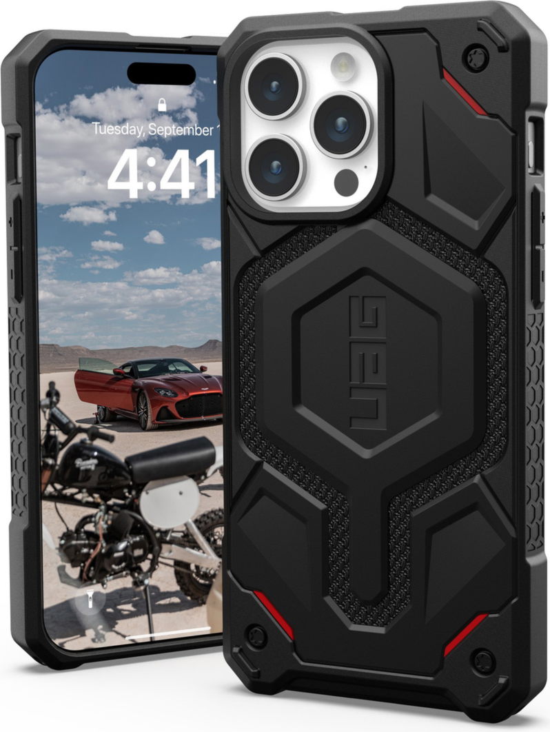 Urban Armor Gear Uag - Monarch Pro Magsafe Case For Apple Iphone 15 Pro Max - Kevlar Black