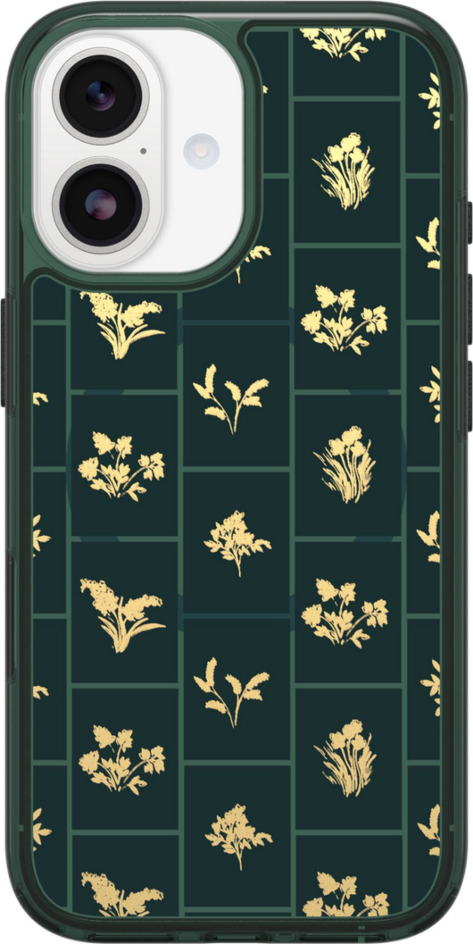 OtterBox - Symmetry Clear MagSafe Case w/Camera Control Golden Bloom (Green) for iPhone 17