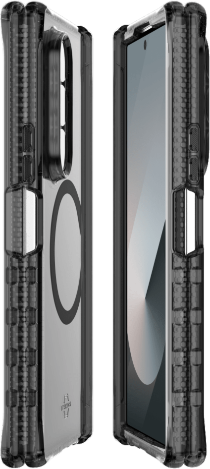 ITSKINS - Hybrid_R Clear Hinge MagSafe Case for Samsung Galaxy Z Fold7 - Smoke And Transparent
