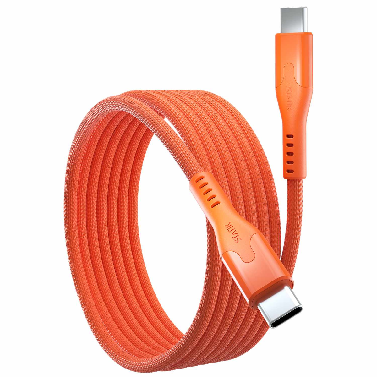Statik - Câble magnétique MagStack Pro de charge/synchronisation USB-C à USB-C 6,6 pi Orange