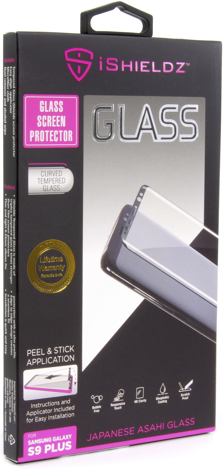 Galaxy S9 Curved Tempered Glass Screen Protector With Applicator
