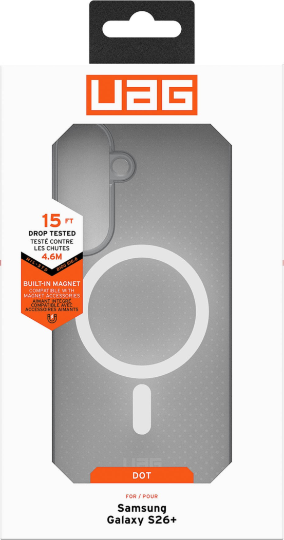The UAG Dot case keeps devices protected without sacrificing style, featuring soft-touch silicone, a micro-perforated design, and a built-in magnet for magnetic accessories.