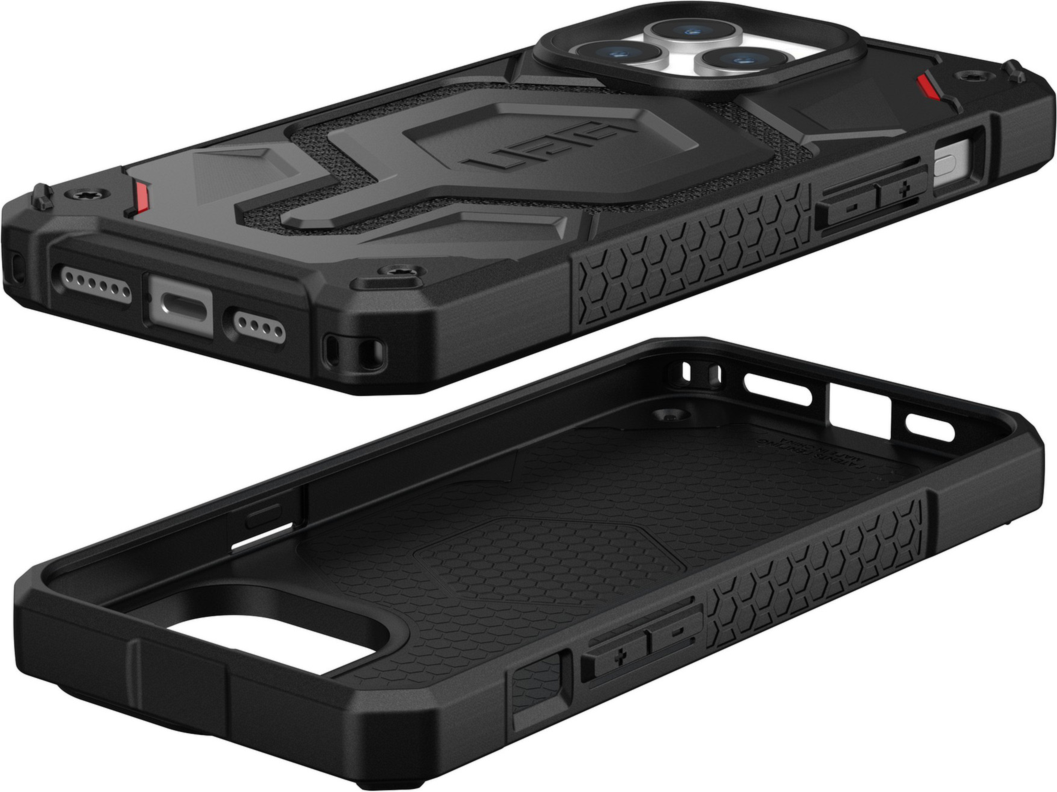 <p>The quintessential, all-terrain, rugged protective case now available with built-in MagSafe module. The UAG Monarch Pro case with Kevlar is equipped with premium materials for premium protection.</p>