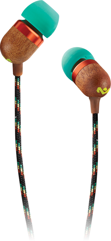 Immerse yourself in rich sound with the beautifully designed The House of Marley Smile Jamaica in-ear headphones.