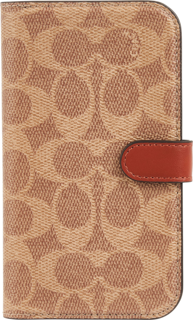 iPhone 15 Pro Coach Folio Signature C Case - Tan