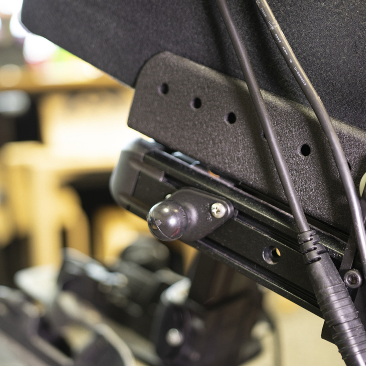 Pair the RAM Universal Wheelchair Ball Base with several RAM Mounts. The B size RAM® diamond ball base comes with a universal hardware pack for the armrest and seat tracks on most major wheelchair brands.