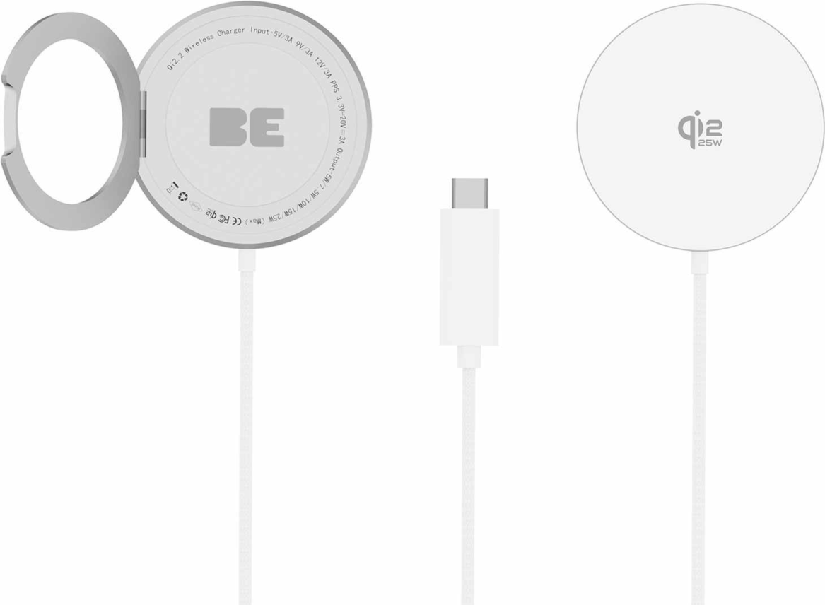 Blu Element - Chargeur sans fil PowerPuck25 avec support blanc
