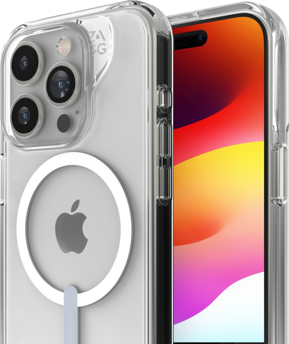Strengthened with Graphene, ZAGG's Crystal Palace Snap series case combines an ultra-slim, crystal-clear profile with up to 13 ft drop protection and seamless MagSafe compatibility.