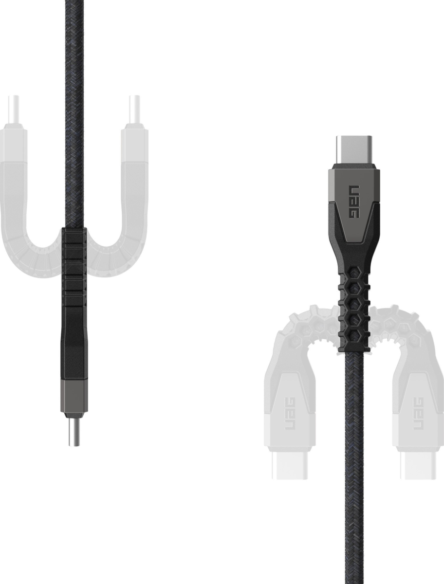 Rugged Kevlar Core USB-C to USB-C Charge/Sync Cable 5ft Black/Grey