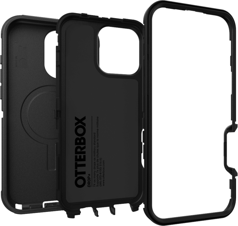The OtterBox Defender Series Pro with MagSafe is the toughest case providing rugged protection against harsh drops. Equipped with MagSafe magnets and non-slip texturing.