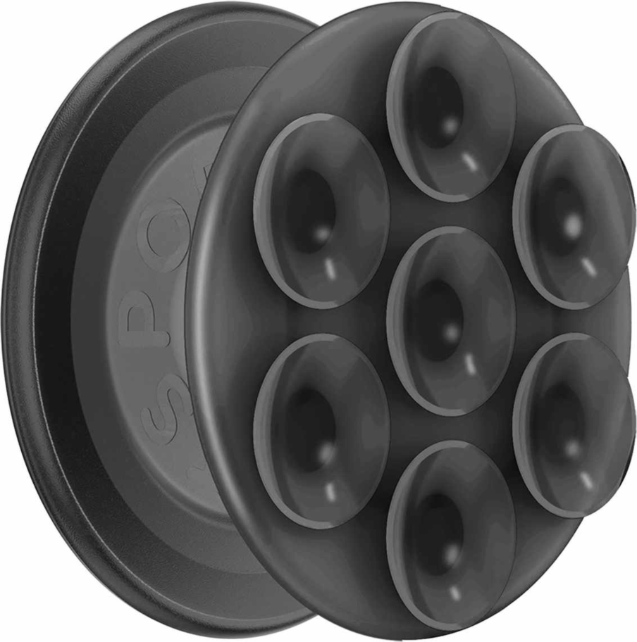 PopSockets 807718 PopGrip Suck-Up pour MagSafe Rond avec Adaptateur Noir Transparent