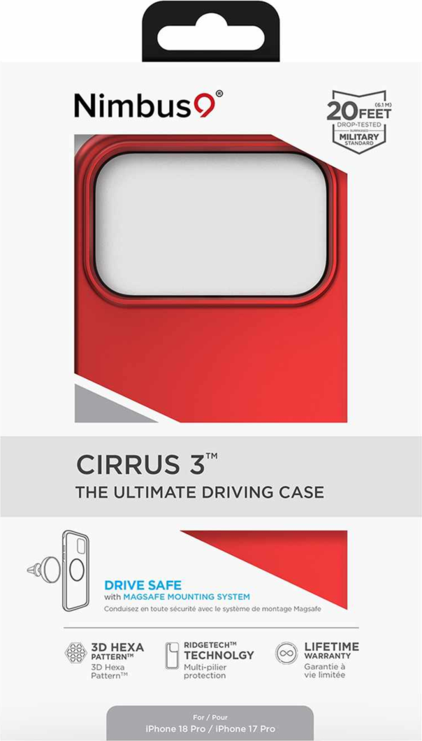 Nimbus9 - Cirrus 3 MagSafe Case for Apple iPhone 18 Pro/17 Pro - Crimson
