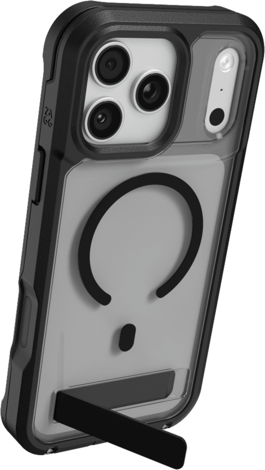Protecting devices from drops up to 22 feet, the ZAGG Rainier case offers extreme protection with a kickstand and magnetic ring compatible with MagSafe and magnetic accessories.
