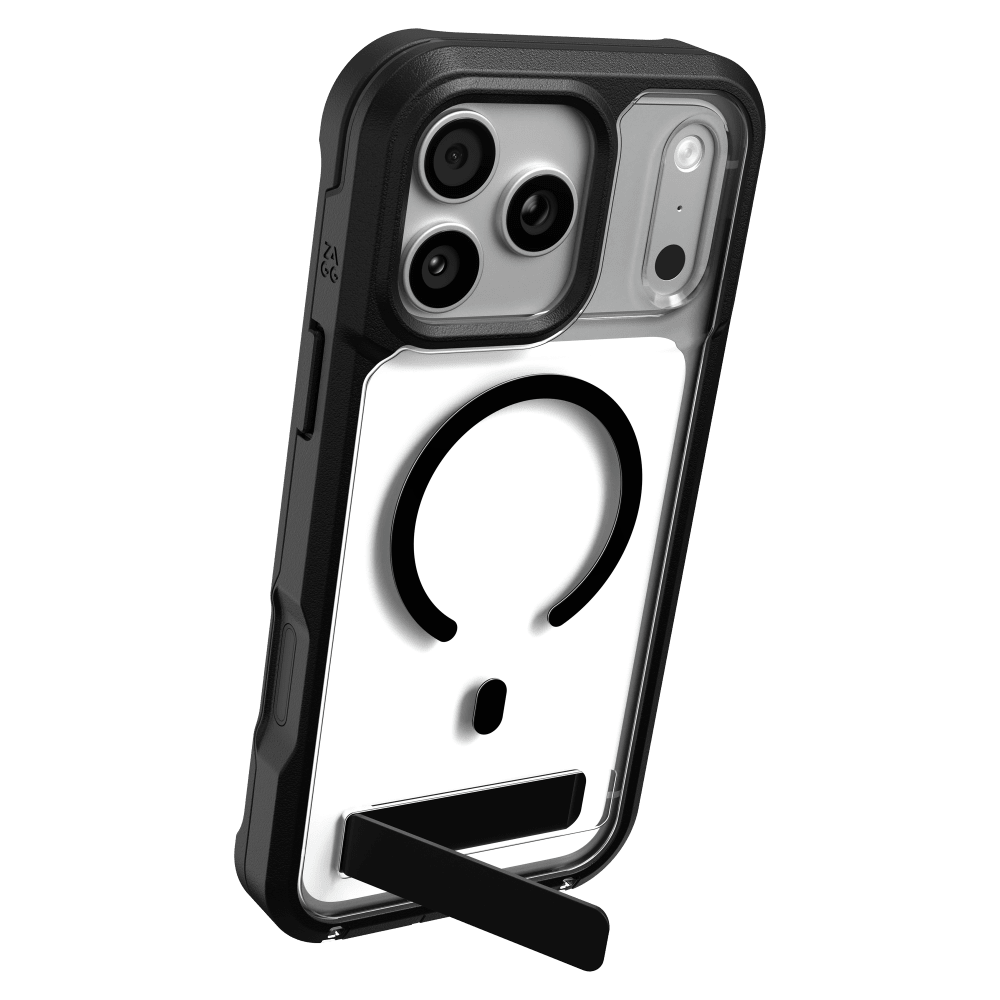 ZAGG - Rainier Snap MagSafe Case with Kickstand for Apple iPhone 18 Pro Max/17 Pro Max - Black